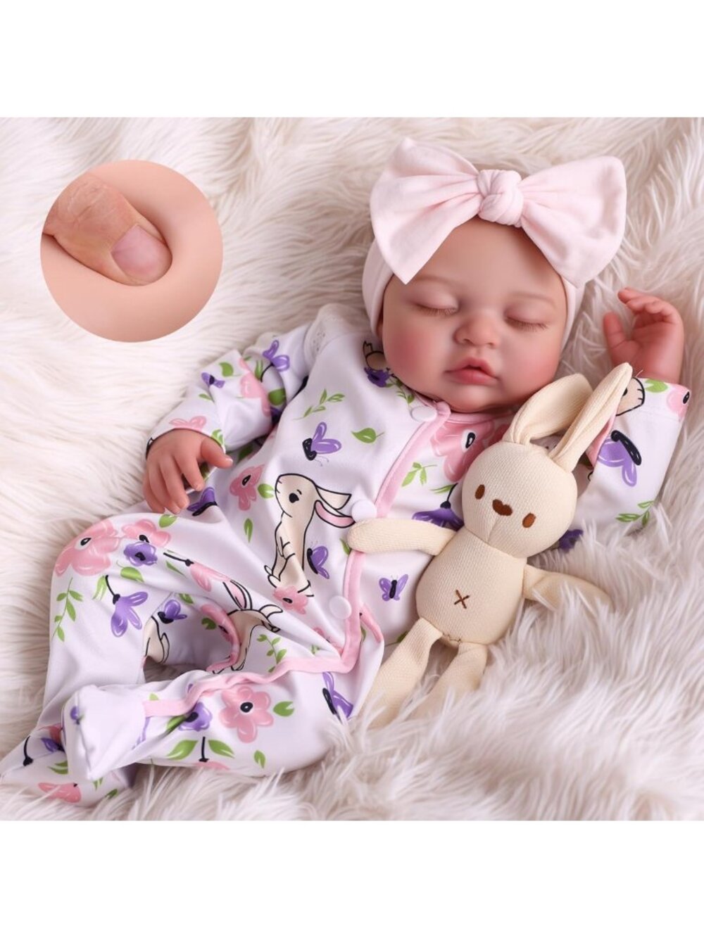 Lifelike 17" Reborn Baby Doll - Realistic Poseable Newborn with Accessories for